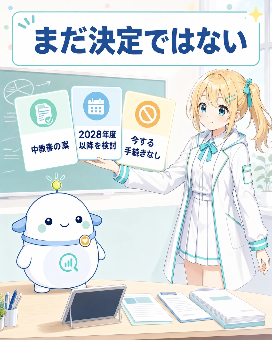 まだ決定ではなく中教審の案、2028年度以降の先行実施を検討、今する手続きなしという結論