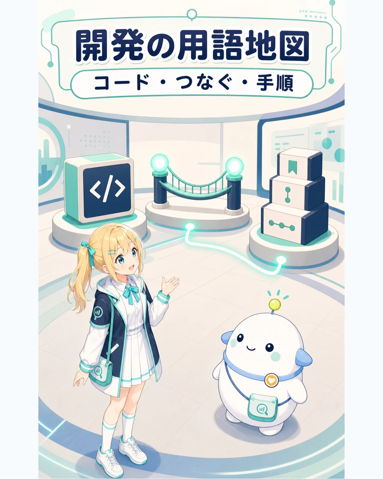 Claude Codeは開発作業、APIとMCPは接続、Skillsは作業手順、AIエージェントは作業進行を助けることを示す図