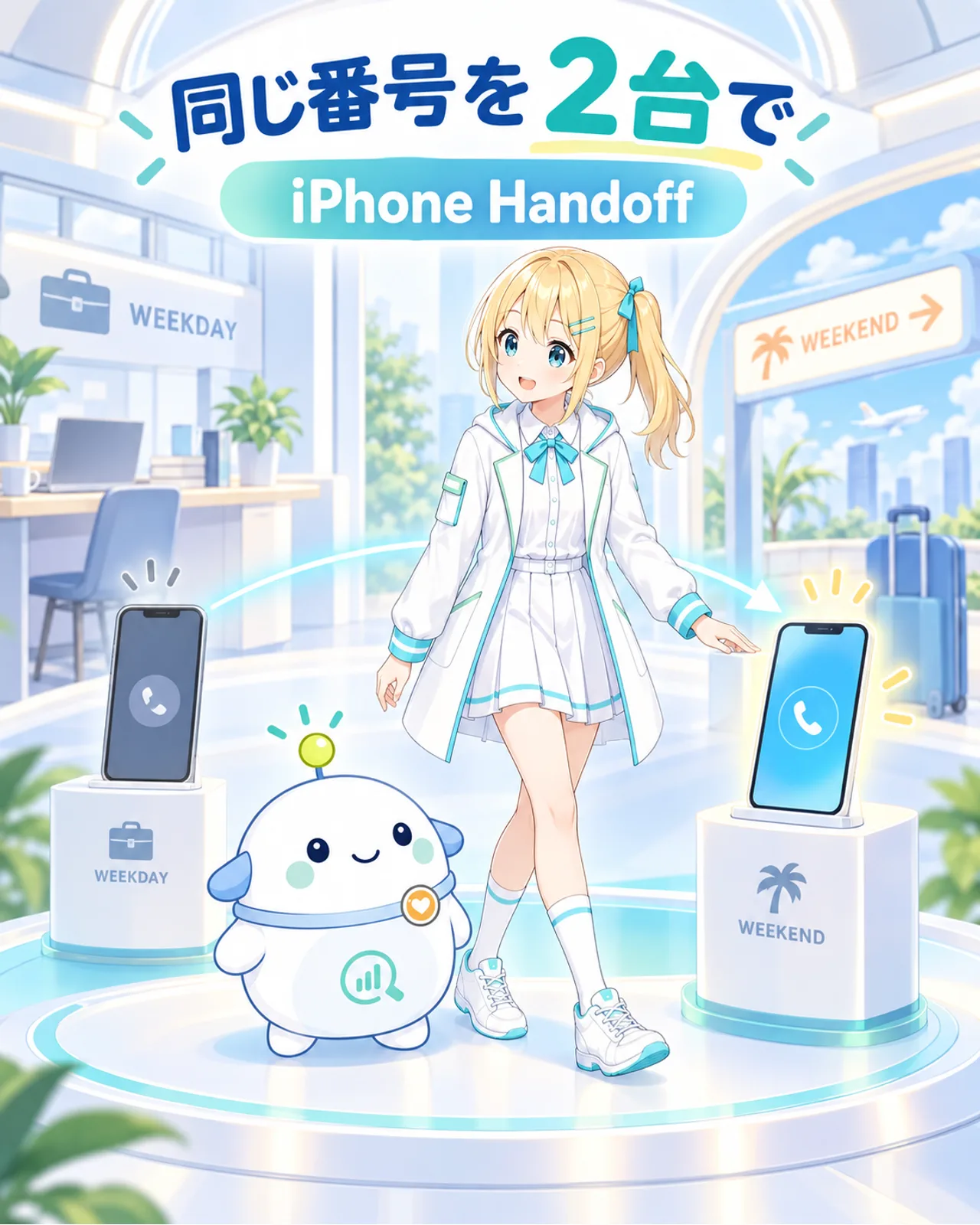 2台のiPhoneの間で同じ電話番号を切り替えるiPhone Handoffの仕組み
