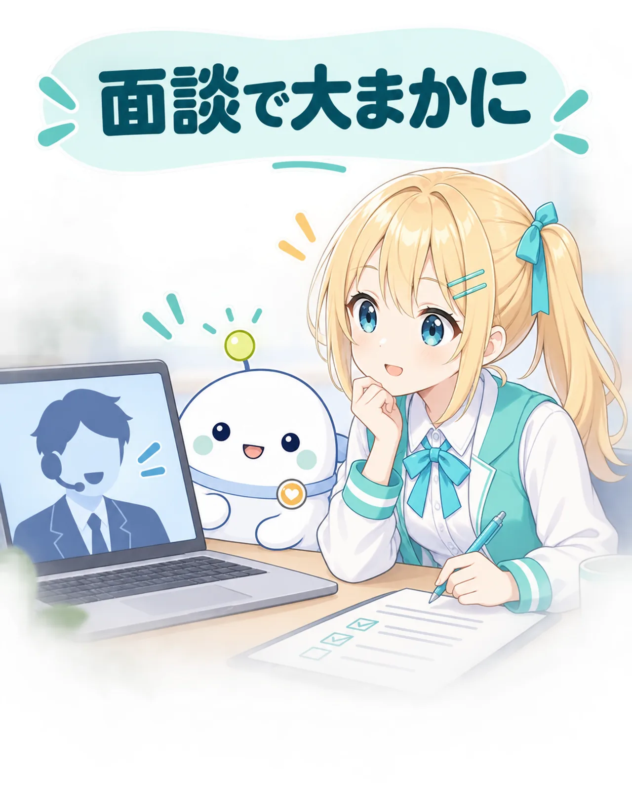 専門家とのオンライン面談で利用状況を話し合う図