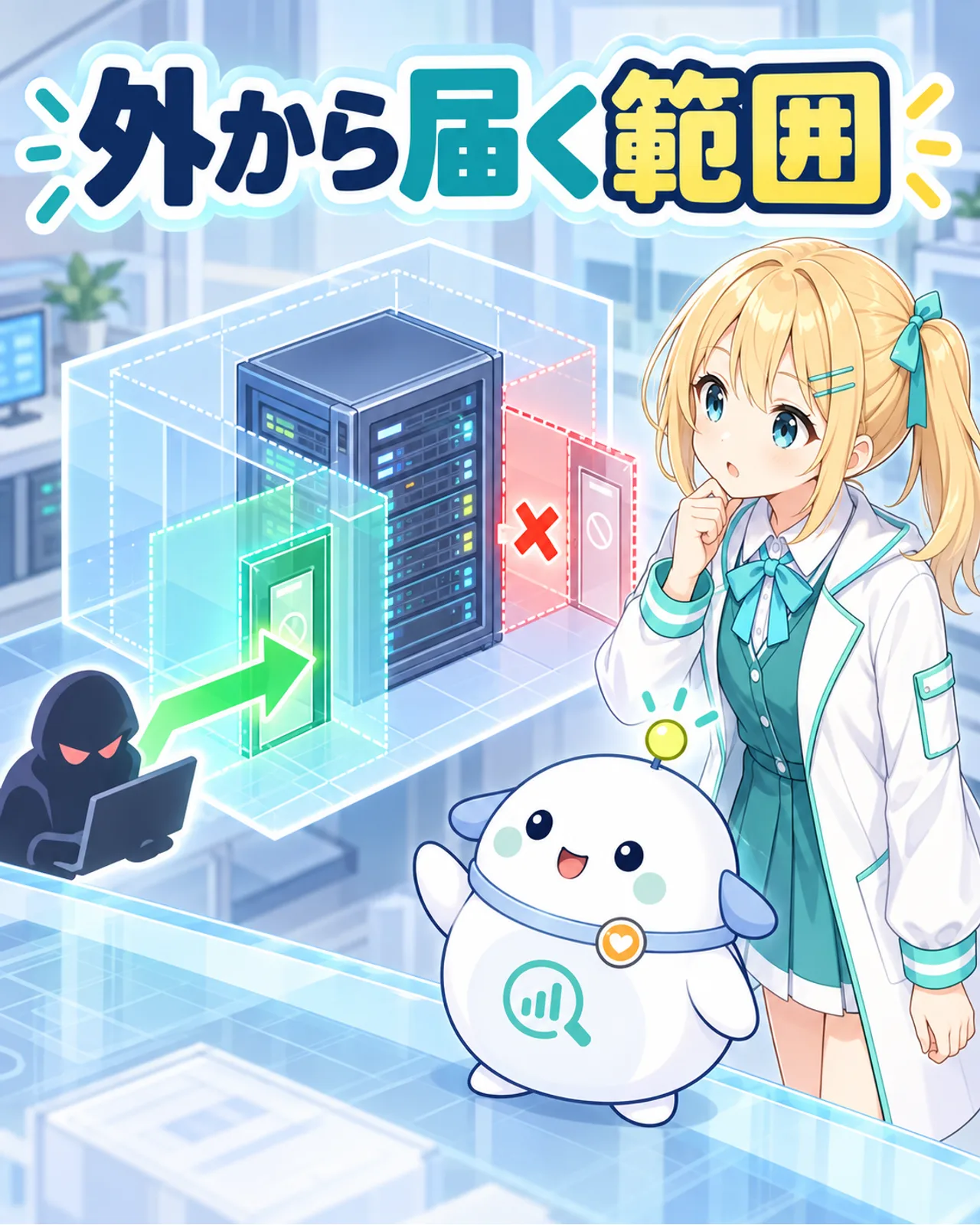 サーバーの外から届く処理の範囲を示す図